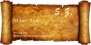 Stier Zia névjegykártya